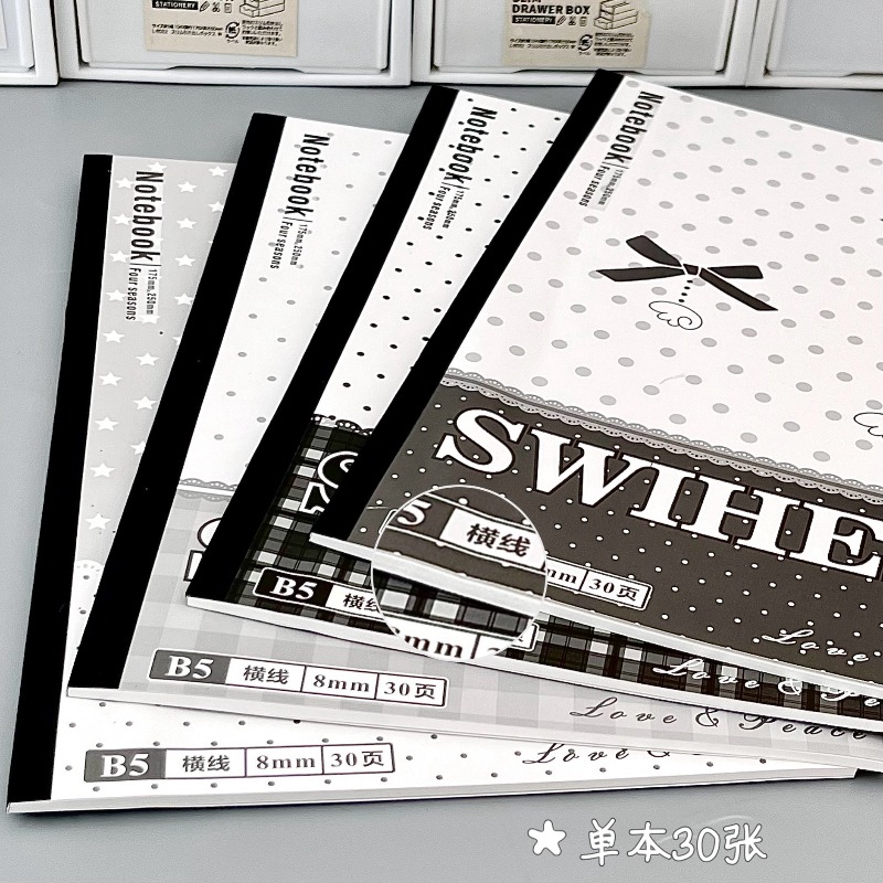 Blank Sheet Music Notebook - 4 Packs of Black and White