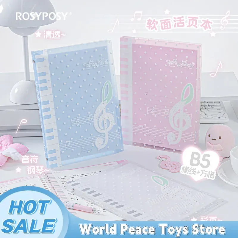 Blank Sheet Music Notebook - Rosyposy Melody Loose Leaf Notebook Soft