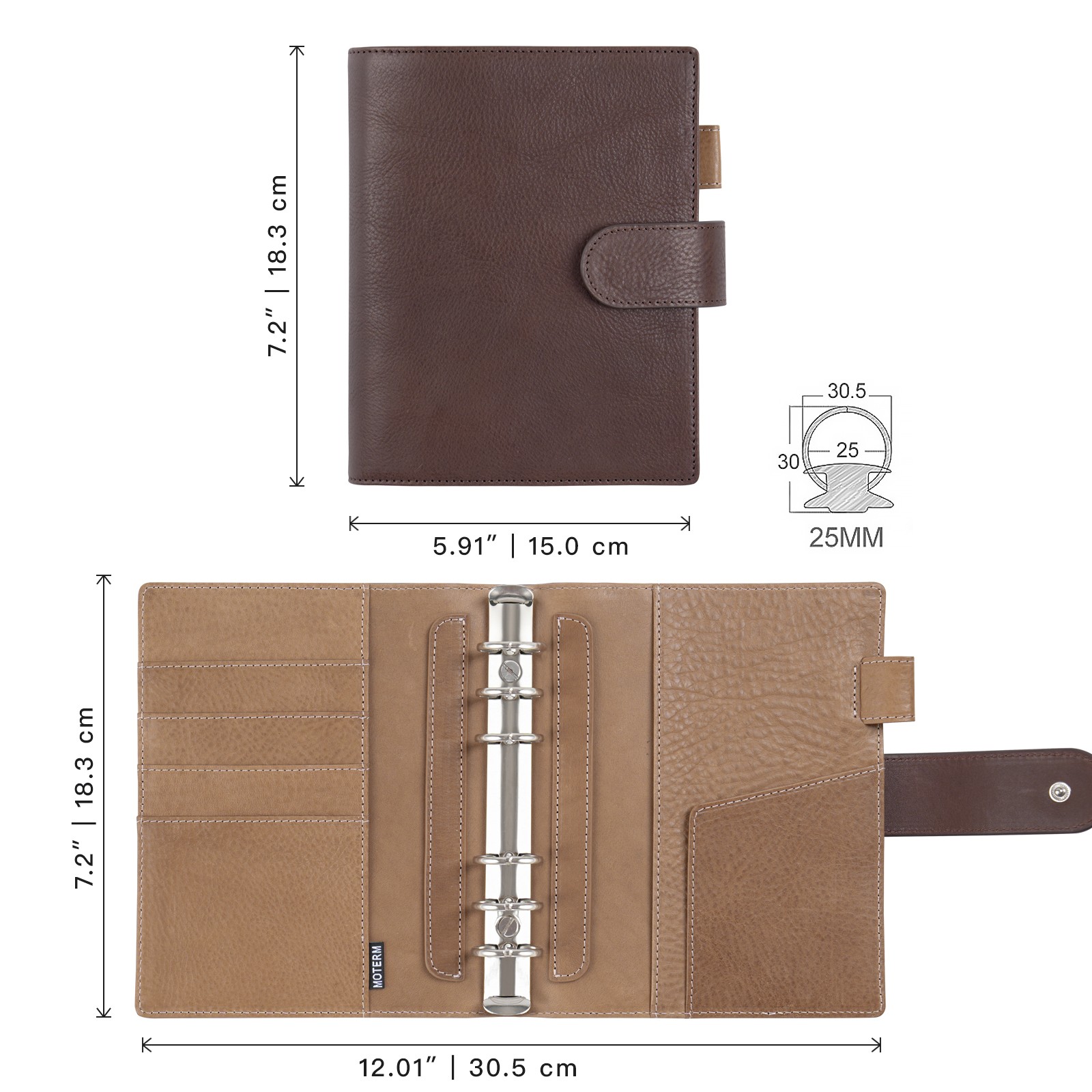 Moterm Franklin Covey Compact  - огляд і ціна Vintage Leather Journal Notebook